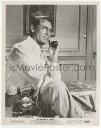 9m750 TO CATCH A THIEF 8x10.25 still '55 great close up of Cary Grant talking on phone, Hitchcock!