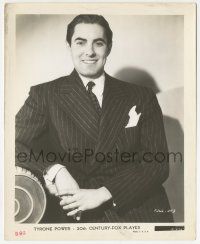 9m762 TYRONE POWER 8.25x10 still '30s smiling portrait of the leading man in pinstripe suit!
