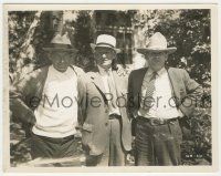9m804 WILL ROGERS 8x10.25 still '30s posing offstage with actor Fred Stone & artist Edward Borein!