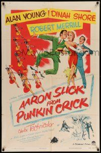 9p015 AARON SLICK FROM PUNKIN CRICK 1sh '52 Alan Young, Dinah Shore, Robert Merrill, musical art!