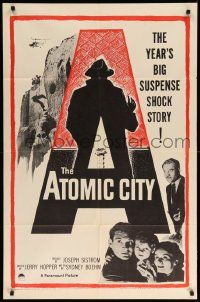 9p067 ATOMIC CITY 1sh '52 Cold War nuclear scientist Gene Barry in the big suspense shock story!