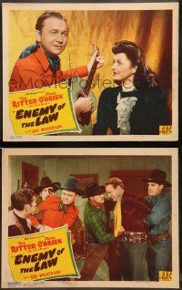 9r903 ENEMY OF THE LAW 2 LCs '45 Tex Ritter, Dave O'Brien, The Texas Rangers, Kay Hughes!