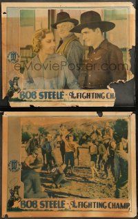 9r907 FIGHTING CHAMP 2 LCs '32 great images of western cowboy Bob Steele, Arletta Duncan!