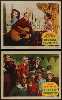 9r937 LAST ROUND-UP 2 LCs '47 great images of Gene Autry singing!