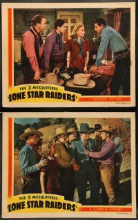 9r942 LONE STAR RAIDERS 2 LCs '40 The Three Mesquiteers, Robert Livingston, Bob Steele, Rufe Davis!