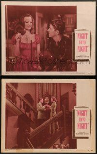 9r961 NIGHT UNTO NIGHT 2 LCs '49 both with images of Ronald Reagan & sexiest Viveca Lindfors!