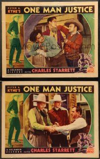 9r963 ONE MAN JUSTICE 2 LCs '37 cowboy Charles Starrett, a gun totin', gal tamin' buckaroo!