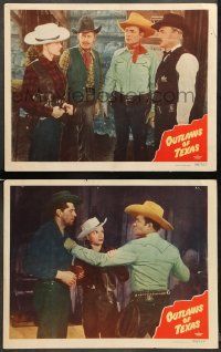 9r964 OUTLAWS OF TEXAS 2 LCs '50 great images of Phyllis Coates with Whip Wilson & Andy Clyde!