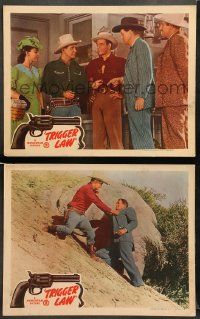 9r987 TRIGGER LAW 2 LCs '44 western cowboys Hoot Gibson, Bob Steele, Ralph Lewis!
