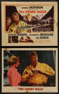 9r059 ANGRY HILLS 8 LCs '59 Robert Aldrich directed, Robert Mitchum, Mueller, World War II!