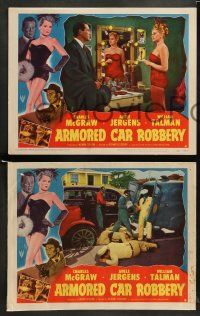 9r596 ARMORED CAR ROBBERY 5 LCs '50 Charles McGraw & super sexy showgirl Adele Jergens!