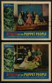9r070 ATTACK OF THE PUPPET PEOPLE 8 LCs '58 special effects images with tiny people & giant props!