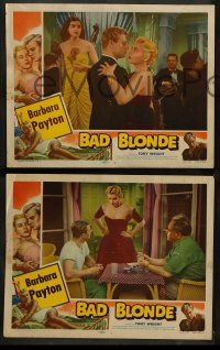 9r641 BAD BLONDE 4 LCs '53 sexy bad girl Barbara Payton, they called me bad... spelled M-E-N!