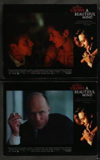 9r646 BEAUTIFUL MIND 4 LCs '01 Ron Howard directed, paranoid-schizophrenic Russell Crowe!