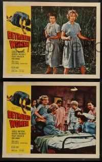 9r102 BETRAYED WOMEN 8 LCs '55 bad girls in solitary, Carole Mathews, Beverly Michaels!