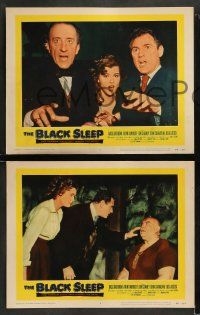 9r775 BLACK SLEEP 3 LCs '56 Basil Rathbone, Herbert Rudley & Patricia Blake, Tor Johnson!