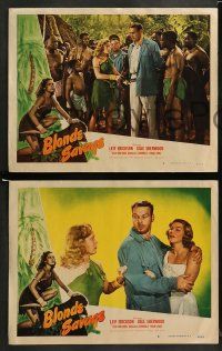 9r776 BLONDE SAVAGE 3 LCs '47 Leif Erickson & sexy Gale Sherwood in African jungle!