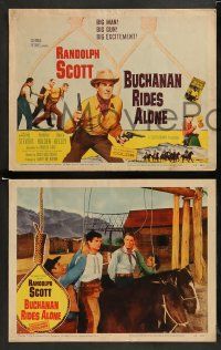 9r137 BUCHANAN RIDES ALONE 8 LCs '58 big man Randolph Scott, directed by Budd Boetticher!