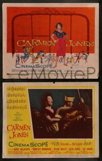 9r148 CARMEN JONES 8 LCs '54 great images of sexy Dorothy Dandridge, one catfighting, great TC art!