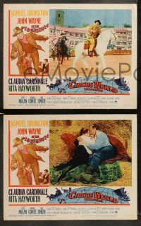 9r572 CIRCUS WORLD 6 LCs '65 big John Wayne, Claudia Cardinale, Rita Hayworth