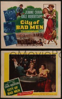 9r166 CITY OF BAD MEN 8 LCs '53 Jeanne Crain, Dale Robertson, Richard Boone, cowboys!