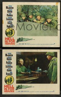 9r257 HELL IS FOR HEROES 8 LCs '62 Steve McQueen, Bob Newhart, Fess Parker, Bobby Darin, Don Siegel