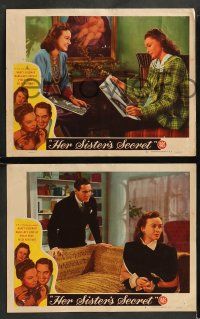 9r694 HER SISTER'S SECRET 4 LCs '46 Edgar Ulmer, sisters Nancy Coleman & Margaret Lindsay!
