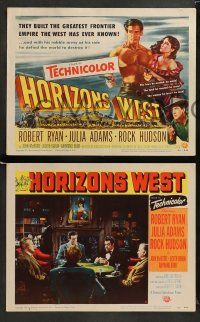 9r268 HORIZONS WEST 8 LCs '52 Robert Ryan & Julia Adams, plus Rock Hudson, great TC art!
