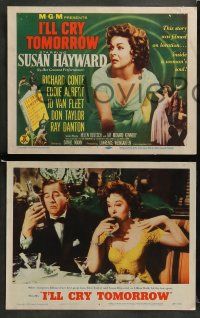 9r282 I'LL CRY TOMORROW 8 LCs '55 cool images of Susan Hayward in her greatest performance!