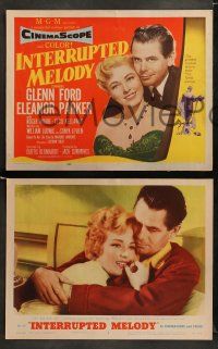 9r291 INTERRUPTED MELODY 8 LCs '55 Glenn Ford, Eleanor Parker as opera singer Marjorie Lawrence