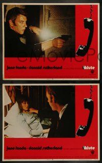 9r702 KLUTE 4 int'l LCs '71 Donald Sutherland & call girl Jane Fonda, dangling telephone art!