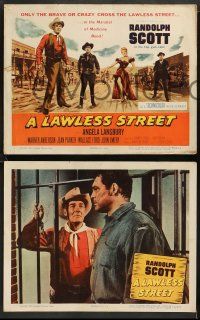 9r329 LAWLESS STREET 8 LCs '55 top gun Randolph Scott is out of luck, bullets & his woman too!