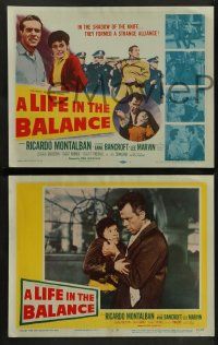 9r336 LIFE IN THE BALANCE 8 LCs '55 early Ricardo Montalban, Anne Bancroft, Lee Marvin!