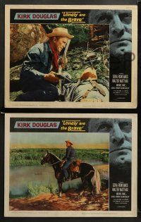 9r343 LONELY ARE THE BRAVE 8 LCs '62 Kirk Douglas classic, Walter Matthau, Kennedy!