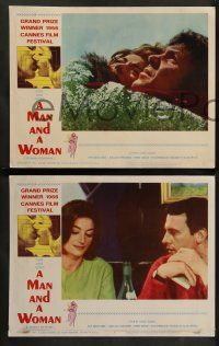 9r355 MAN & A WOMAN 8 LCs '68 Claude Lelouch's Un homme et une femme, Anouk Aimee, Trintignant