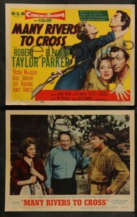 9r362 MANY RIVERS TO CROSS 8 LCs '55 Robert Taylor sends his bride Eleanor Parker back to town!