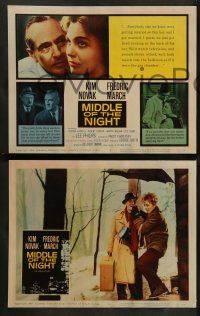 9r372 MIDDLE OF THE NIGHT 8 LCs '59 sexy young Kim Novak is involved with much older Fredric March!