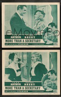 9r710 MORE THAN A SECRETARY 4 LCs R47 cool imaged of George Brent & Jean Arthur!