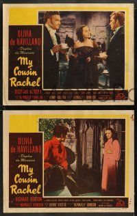 9r813 MY COUSIN RACHEL 3 LCs '53 pretty Olivia de Havilland & Richard Burton!