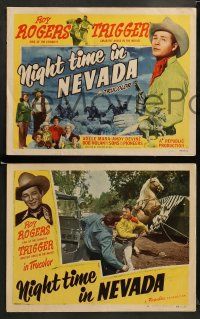 9r387 NIGHT TIME IN NEVADA 8 LCs '48 western cowboy Roy Rogers with Adele Mara, Andy Devine!