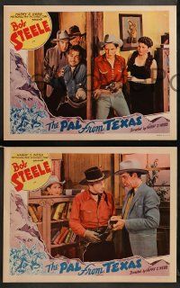 9r713 PAL FROM TEXAS 4 LCs '40 great images of tough cowboy Bob Steele saving the day!