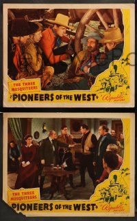 9r818 PIONEERS OF THE WEST 3 LCs '40 3 Mesquiteers, Robert Livingston, cool western images!