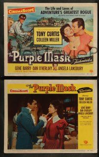 9r414 PURPLE MASK 8 LCs '55 cool images of masked avenger Tony Curtis w/pretty Colleen Miller!