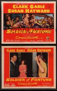 9r448 SOLDIER OF FORTUNE 8 LCs '55 Clark Gable, gorgeous Susan Hayward, Michael Rennie, Dmytryk!