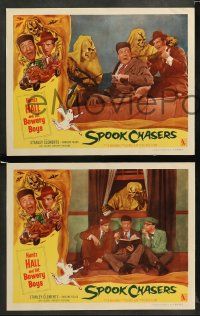 9r452 SPOOK CHASERS 8 LCs '57 Huntz Hall and the Bowery Boys, cool wacky horror border art!