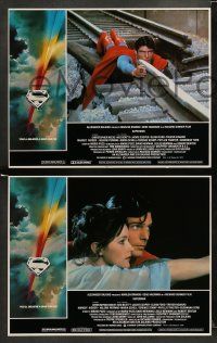 9r463 SUPERMAN 8 LCs '78 comic book hero Christopher Reeve, Gene Hackman, Margot Kidder, Peak art!