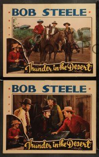 9r631 THUNDER IN THE DESERT 5 LCs '38 George H. Plympton, scene cards Bob Steele, Charles King!