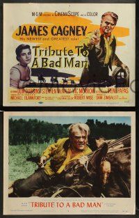 9r484 TRIBUTE TO A BAD MAN 8 LCs '56 cowboy James Cagney, pretty Irene Papas, Vic Morrow!