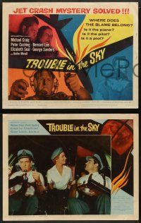 9r485 TROUBLE IN THE SKY 8 LCs '60 Michael Craig, Peter Cushing, fatal jet crash mystery solved!