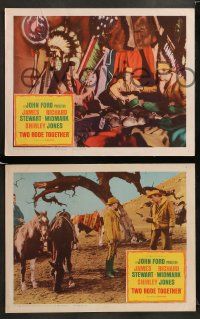 9r587 TWO RODE TOGETHER 6 LCs '61 directed by John Ford, James Stewart & Richard Widmark!